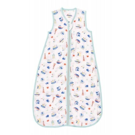 Extra letný mušelínový Detský spací vak Námornícky 0,2 Tog,0-6mes./70cm