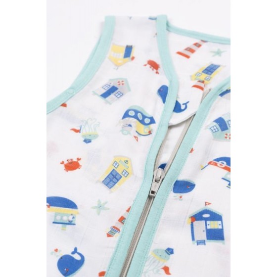 Extra letný mušelínový Detský spací vak Námornícky 0,2 Tog,0-6mes./70cm